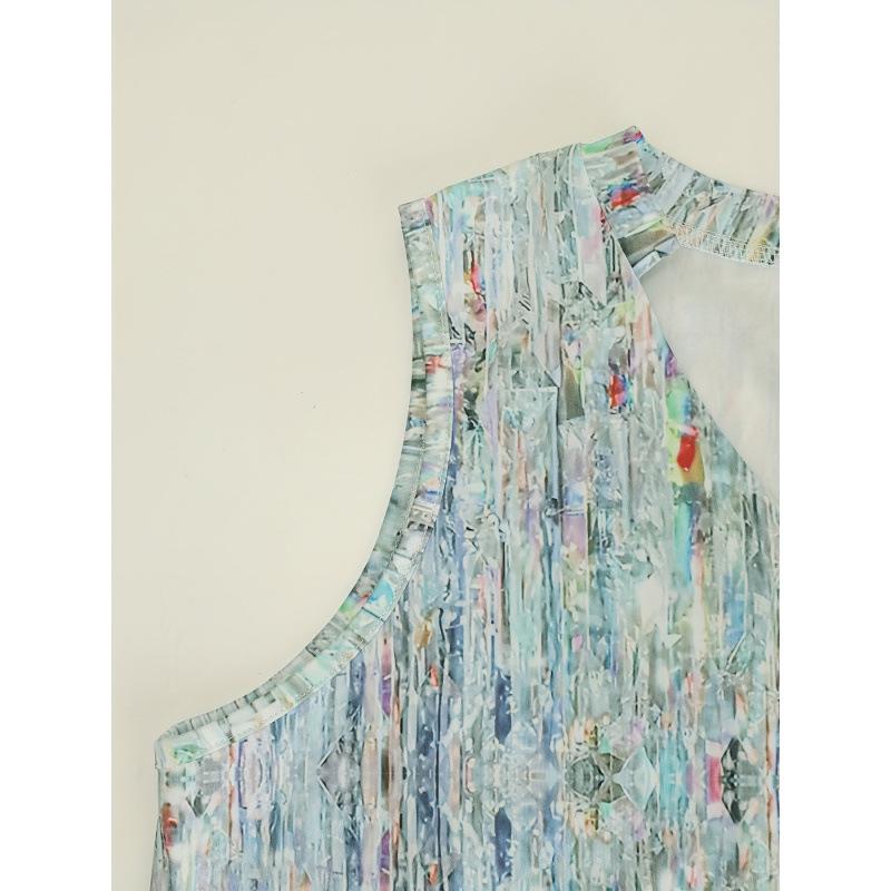 2025 Sleeveless Printed Two-Piece Casual Vest Set