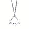 Stainless Steel Geometric Pendant Necklace for Men, Hip-Hop Style Fashion Accessory Couple Gift