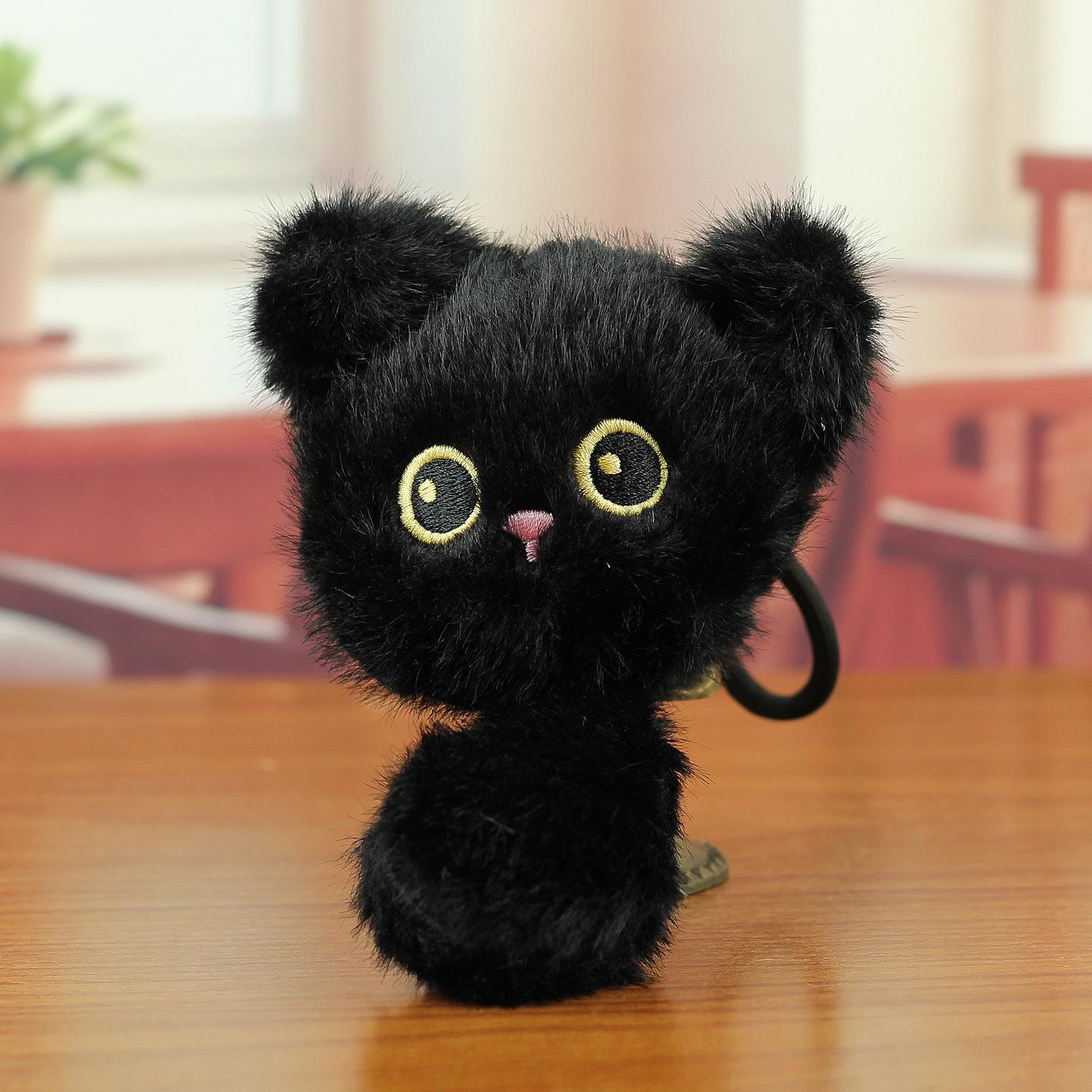 Cute Grey Cat Plush Toy Keychain - Sitting Pose Approx 18 cm