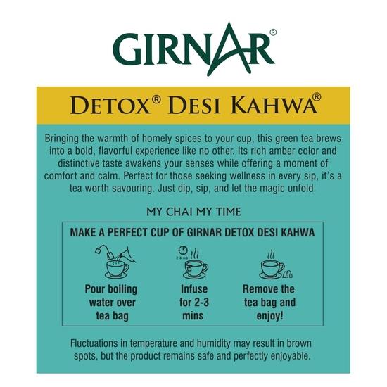 Girnar Food & Beverages Pvt. Ltd. Detox Green Tea - Desi Kahwa (36 Tea Bags) 90 Gm