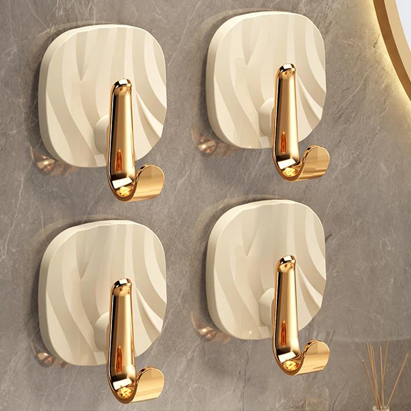 4 Stück Acrylhaken Stanzfrei Selbstklebend Badezimmerhaken Wandmontiert Handtuchhalter Mantel Schlüssel Hängehaken Heimdekor Halter