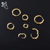 ZS 1 PC Gold Color 925 Sterling Silver Hoop Earring For Women Girls 4-10MM Round Earrings Helix Cartilage Rook Piercings Jewelry