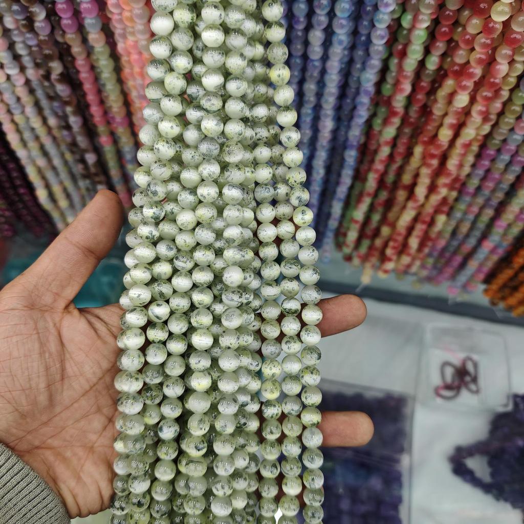 10mm Cat's Eye Stone Beads: Single, Double, Triple Color Options for DIY Jewelry Accessories.