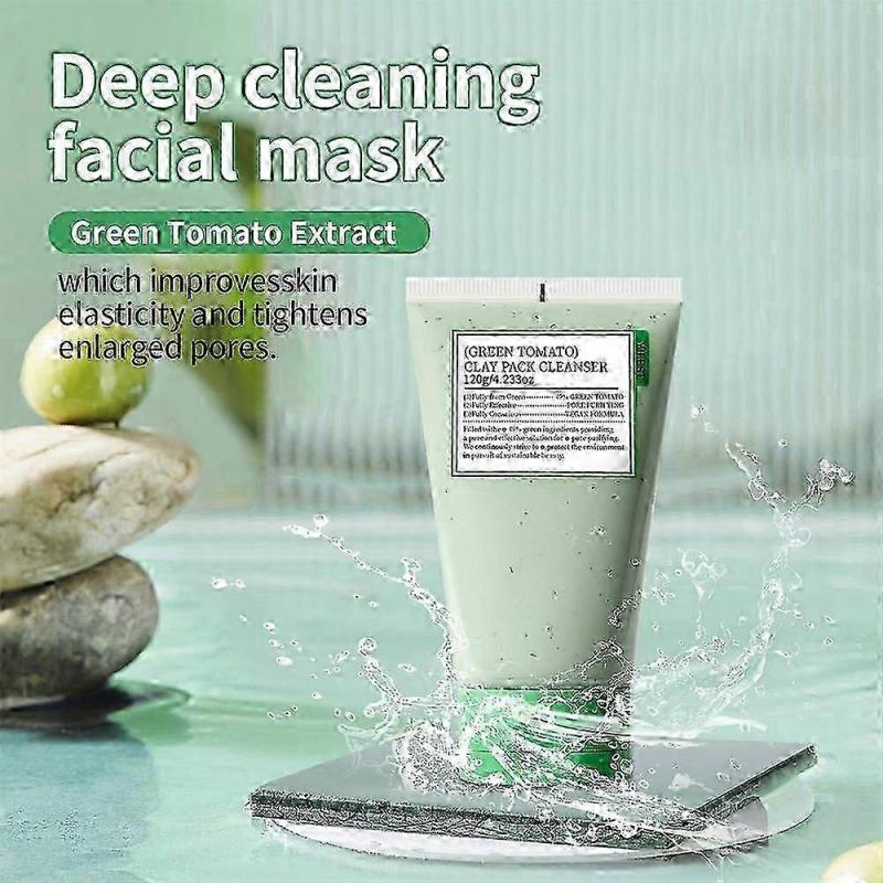 1-3pcs Green Tomato Clay Mask Cleanser, Purifying with 49% Green Tomato Extr 2024 - XN