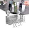 Bathroom Organizer Light Luxury Pattern Large Capacity Basket Quick Installation Suction Cup For Bathroom Supplies