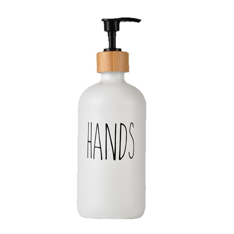 Verdickter Glas Handseifenspender mit Bambus Pumpkopf