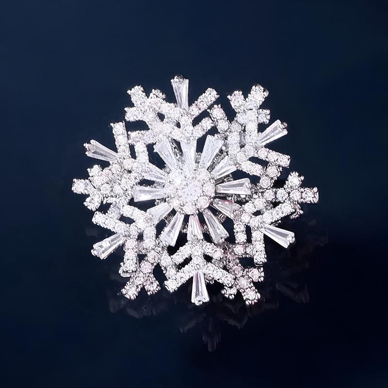 Luxurious and Auspicious Brooch High-end Women's Exquisite Rotating Snowflake Brooch Niche Design Sense Corsage Suit Accessory