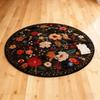 Tapis de Fleurs Absorbant Sèche Rapidement Rond Moelleux Floral Tapis de Sol Lavable Antidérapant Décoration Salon Chambre Salle de Bain Tapis