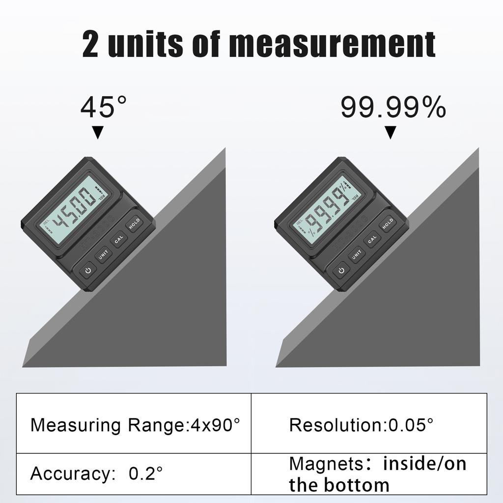 Digital Angle Finder Magnetic Angle Gauge Level Tool Inclinometer LCD Display With Magnetic Strong Adsorpion Measuring