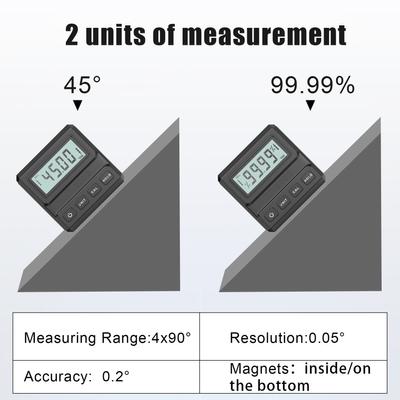 Misuratore di angolo digitale, misuratore di angolo magnetico, strumento di livello, inclinometro, display LCD con forte magnete