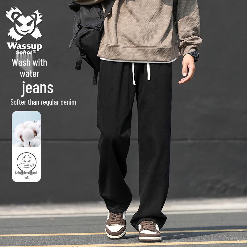 

Wassup Sohot Men s Vintage Straight Loose Washed Jeans 3XL