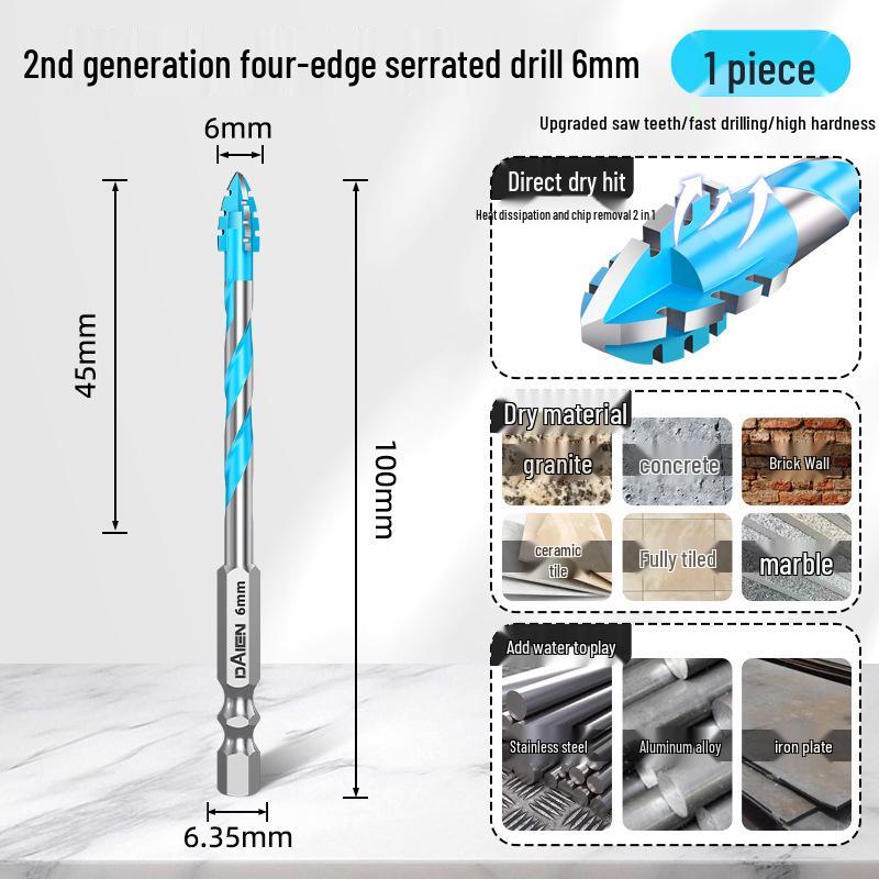 

Dane High-Hardness Tungsten Steel Eccentric Serrated Drill Bit for Concrete and Tile