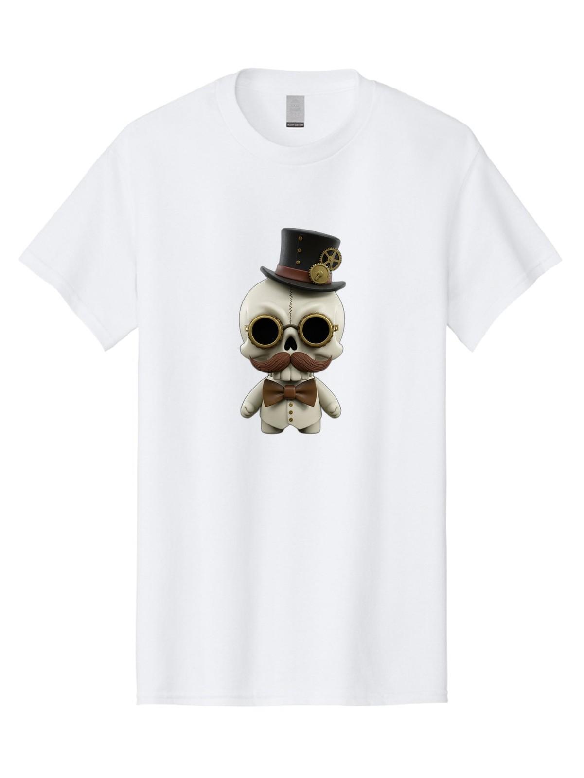 Steampunk-Skeleton Mens Graphic Tee, 100% Cotton, Casual Summer Wear S разноцветный