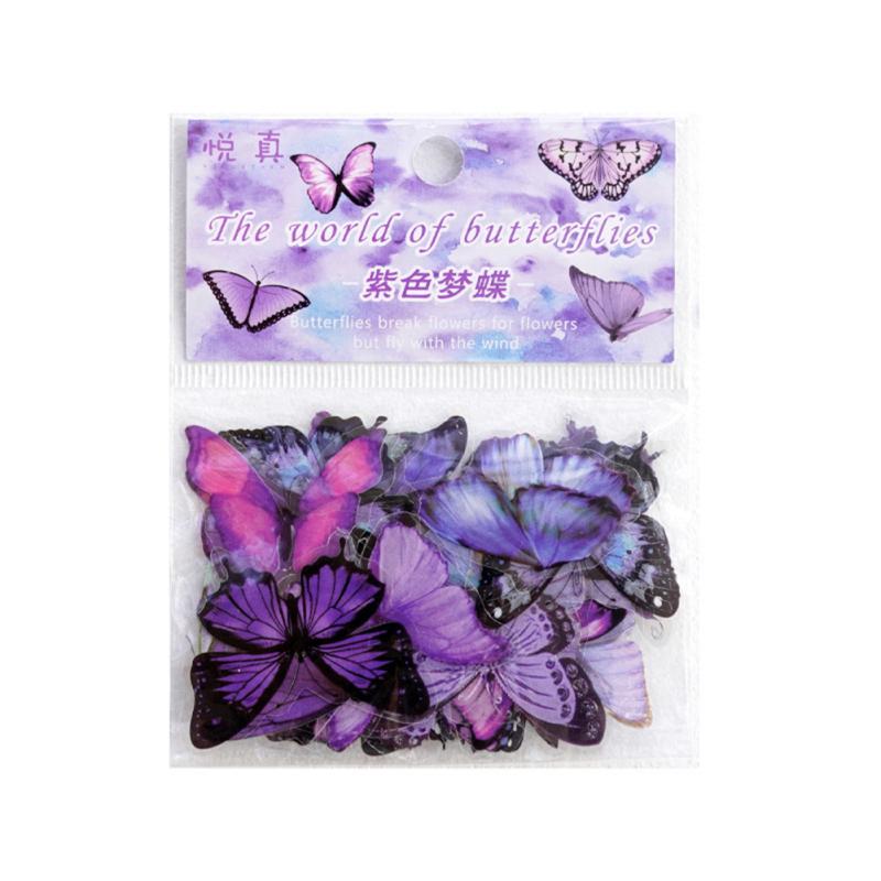 40pcs Vintage Style Butterflies Stickers Butterflies Series Waterproof Personalized Diy Decoration
