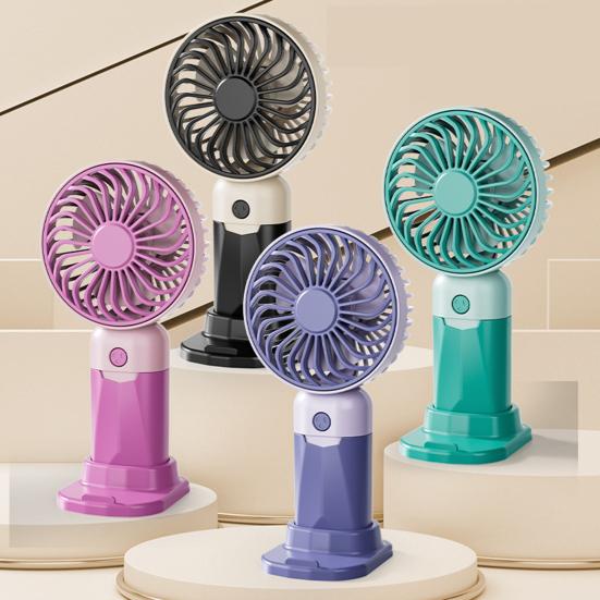 3-Speed Handheld Fan with Phone Holder Quiet USB Rechargeable Mini Personal Desk Fan Portable Travel Outdoor Summer Cooling Fan