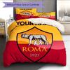 Nome Personalizzato, Fantasia AS Roma Biancheria da Letto Decorazione Casa Regalo di Compleanno ( 1 copripiumino + 2 federe, senza imbottitura),merchandising per fan.