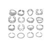 Beliebtes Ringset, geometrisches offenes verstellbares Design, vielseitiger Ring, Nischenschmuck für Frauen