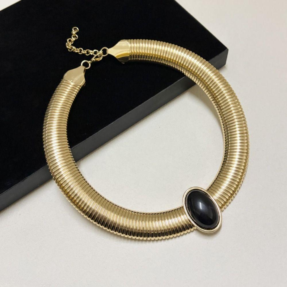 Metallkette Schlangenknochenkette Halskette Gold Dicke Kette Halskette Übertriebene Schlüsselbein Kette Geschenk