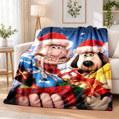 Wallace & Gromit Flannel Throw Blanket Soft Warm Cozy For Sofa Bed Indoor Home Bedroom Use