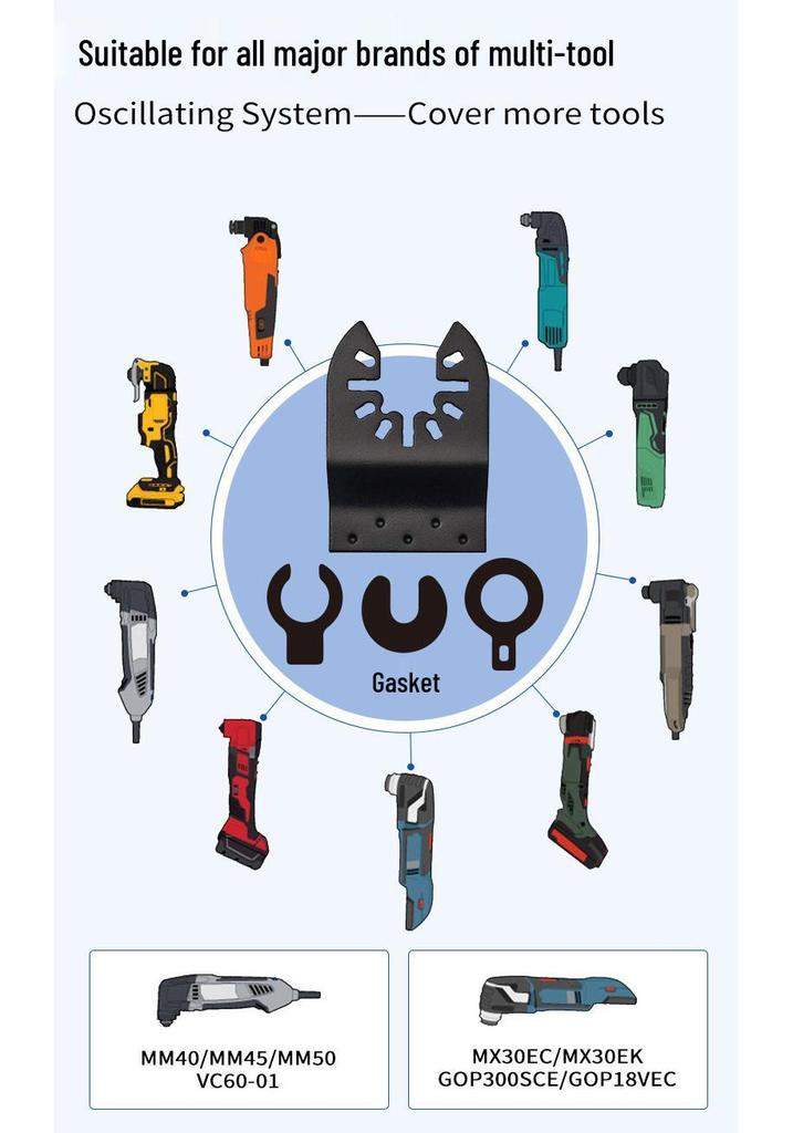 10-Piece Coarse Tooth and Extended Straight Saw Blade Set - Universal Oscillating Multi-purpose Tool Accessories