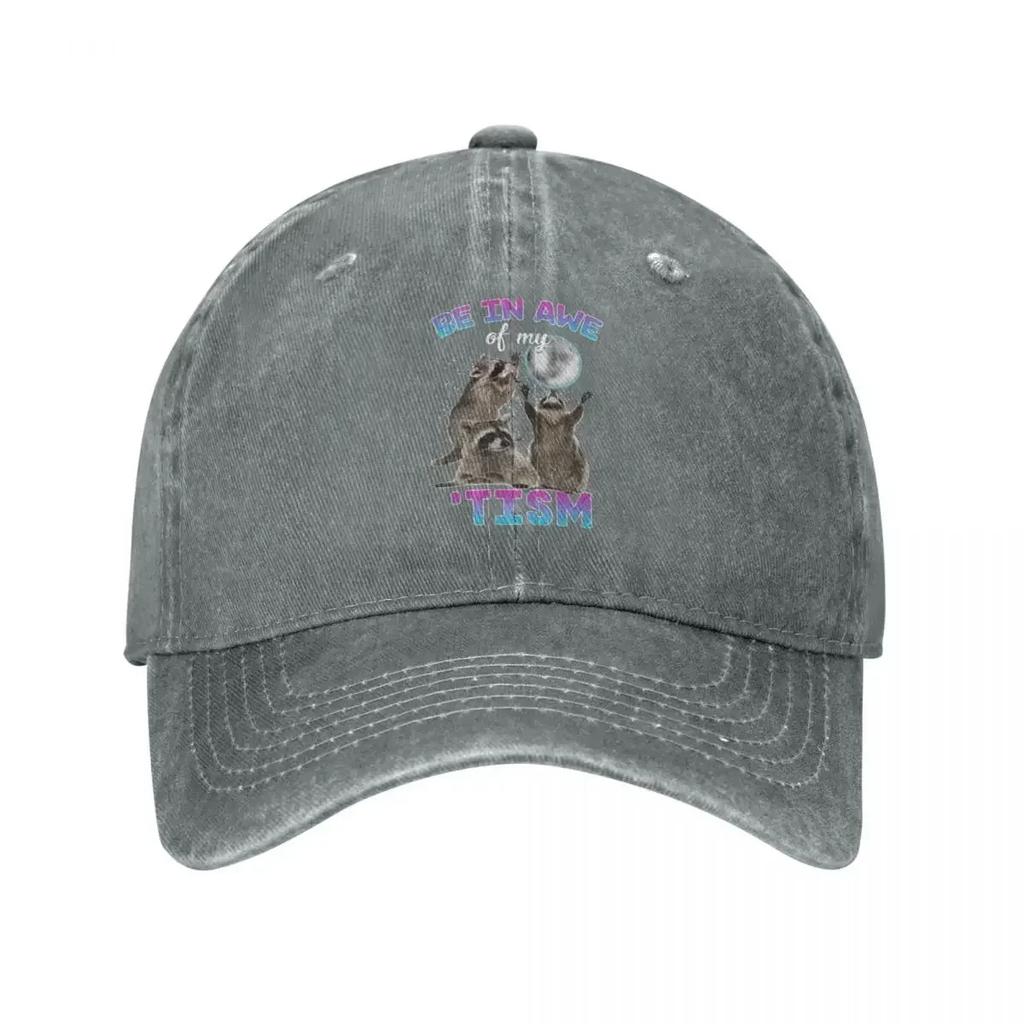 Baseball Cap Rizz Em With The Tism Accessories Unisex Casual Distressed Denim Washed Funny Animal Sun