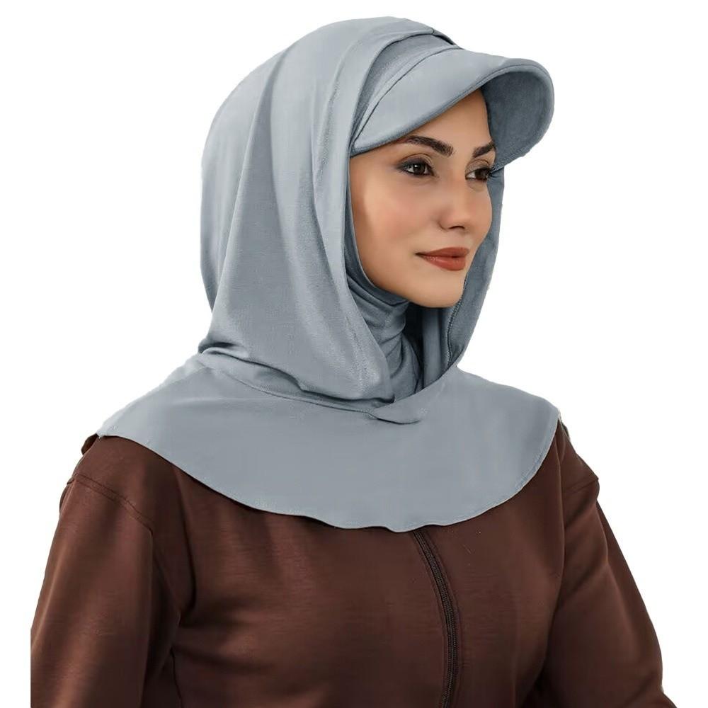Premium Full Coverage Bonnet Hijab Double Layer Ready To Wear Muslim Turban Cap Women's Head Hood Fashion Solid Color