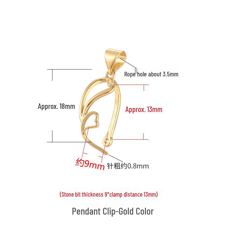 Heart-Shaped Pendant Safety Buckle Necklace for DIY Jade and Crystal Projects