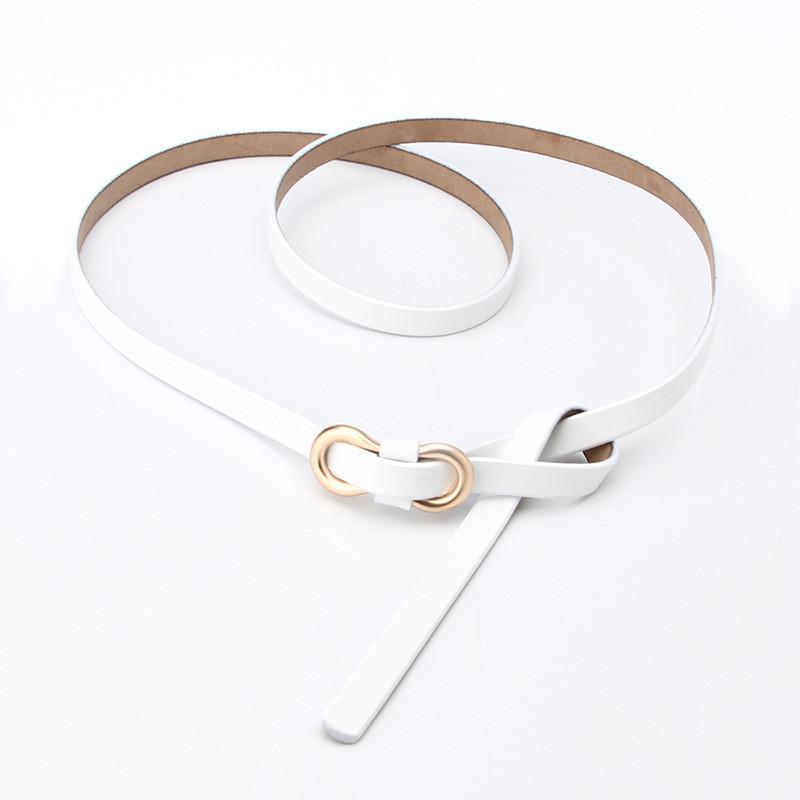 Womens Faux Leather Thin Belt With Knot Closure For Street Style And Daily Wear