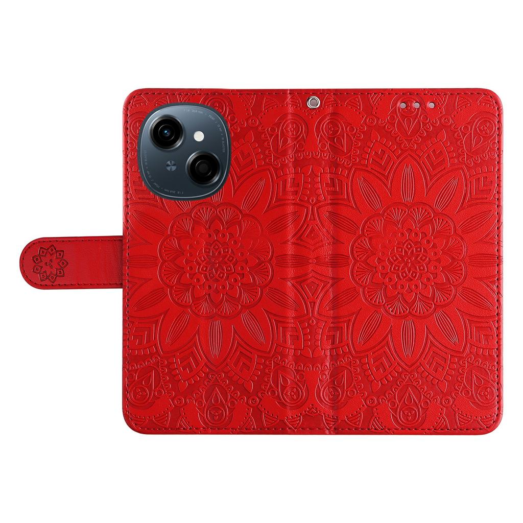 Leather Case for TECNO Spark Go 2025/Spark Go 1/Pop 9 4G Sunflower Imprint Wallet Phone Cover