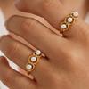 Elegant 18K Gold-Plated Adjustable Ring with Zirconium Pearls