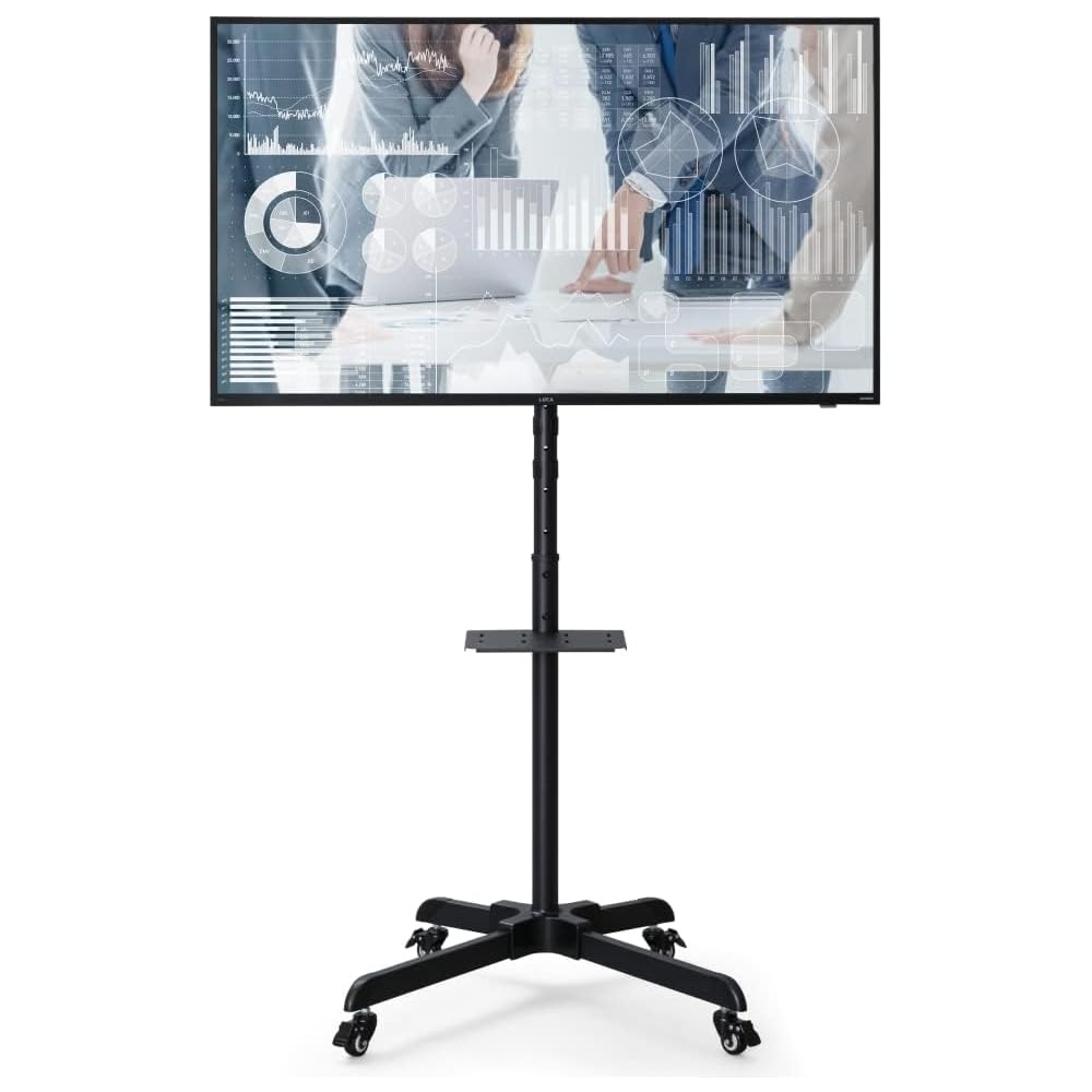 [Office] Mobile TV Stand, Height Adjustable, with Shelf, Monitor Stand, Display Stand, Black UTS-S7016S