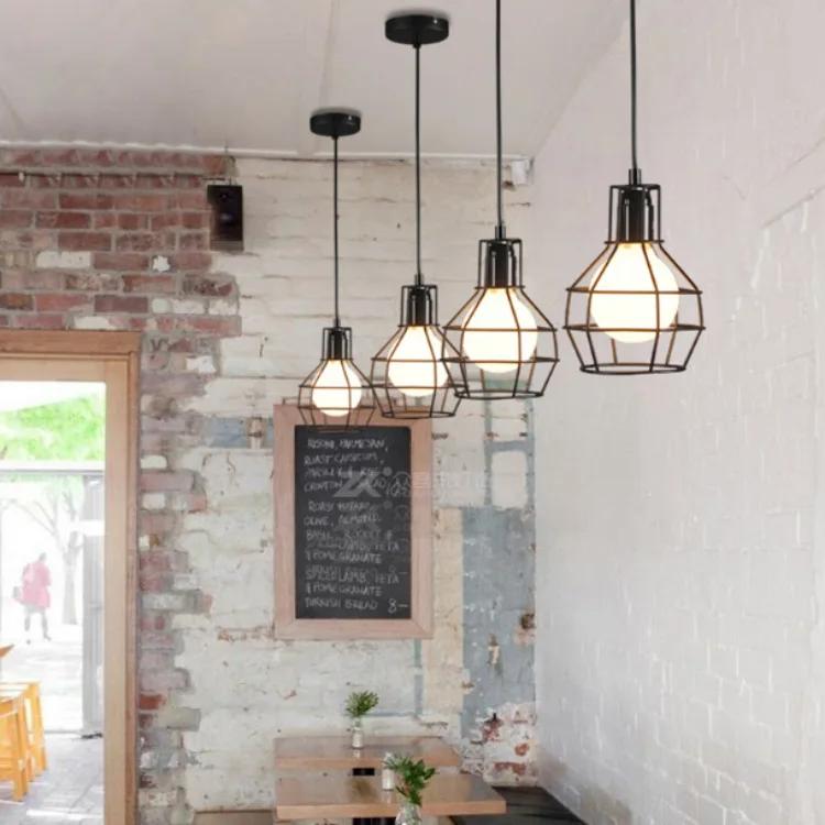 Retro Personality Restaurant Clothing Store Bar Wrought Iron Chandelier Led Creative Cafe Hot Pot Restaurant Chandelier