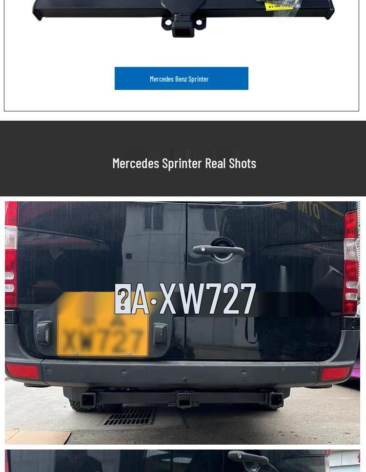 Compatible with Mercedes-Benz Sprinter Trailer Boom Conversion, RV Motorboat Trailer Hitch, Off-road Tow Hook, and Three-bar Tow Arm.
