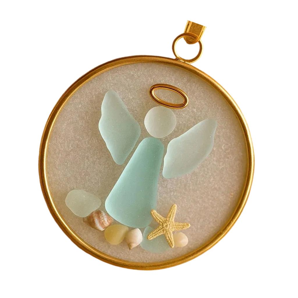 Christmas Tree Hanging Decoration Festival Sea Glass Pendant Religious Gift for Christians and Families