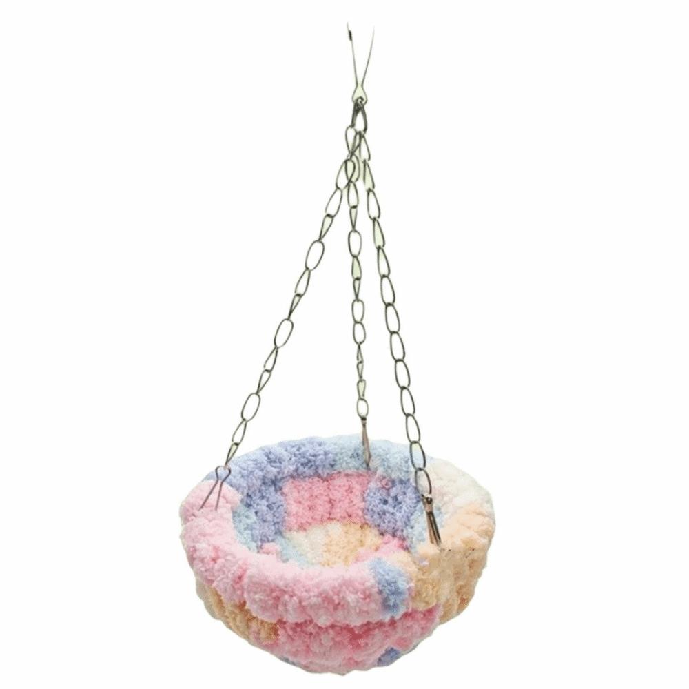 

Warm Bird Hanging Hammock Bite Resistant Bird Swing Toy Bird Cage Swing Autumn Winter розовый