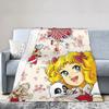 Candy Candy Japanese Cute Girl Flannel Blanket Anime Manga Themed Warm Portable Throw for Outdoor Indoor Use