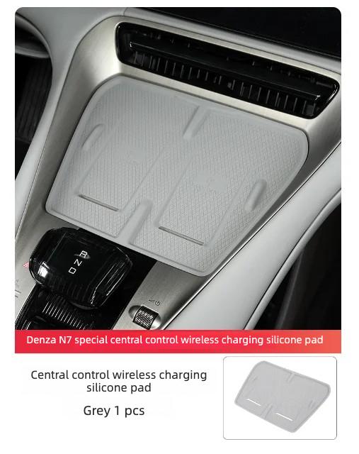 For Denza N7 2023-2025 Wireless Charging Pad Auto Interior Accessories Car Phone Non-slip Charger Mat Silicone Protective Pad