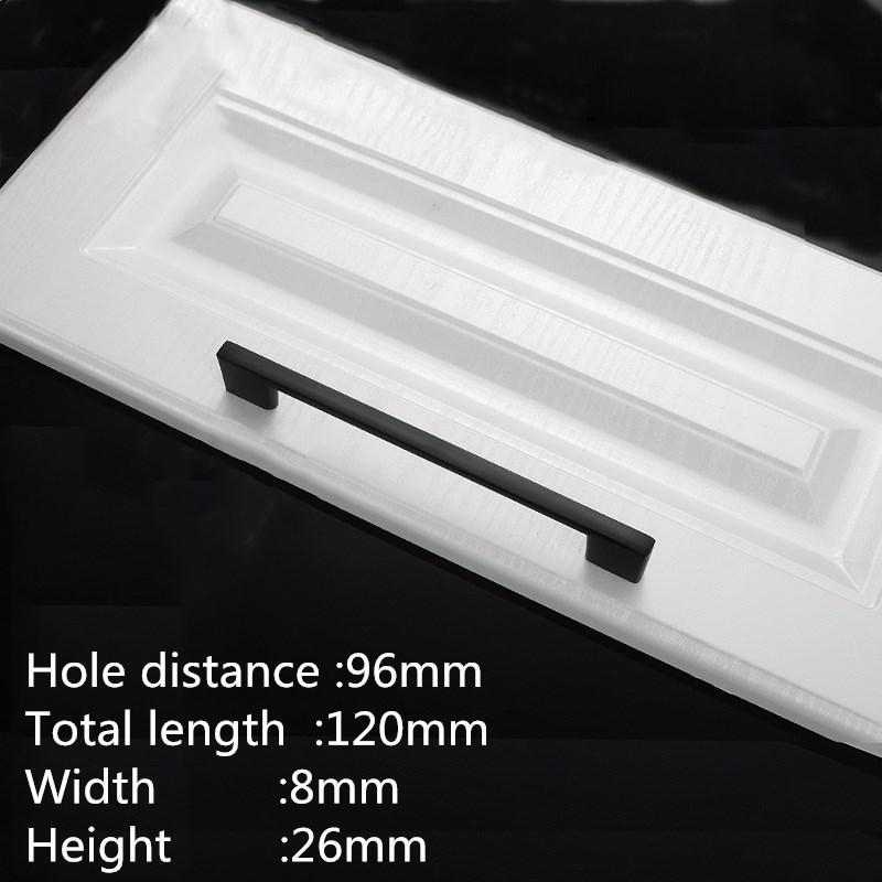 KK&FING 1PC Simple Black Aluminum Kitchen Cabinet Door Handles Drawer Pulls Glass Cabinet Wardrobe Door Pulls Furniture Hardware