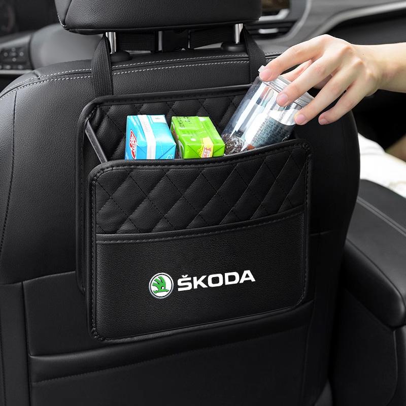 EMIW1 Hanging Car Seat Back Organizer Auto Back Seat Storage Bag for Skoda Octavia Rapid Fabia 1 2 VII S Kodiaq Kamiq Scala Superb VRS
