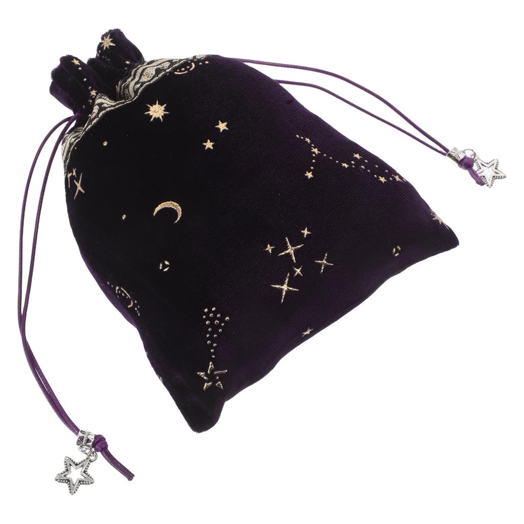 Star Pattern Soft Drawstring Bag Elegant Small Jewelry Pouch Crystal Storage Portable Gift Packaging Mini Jewelry Pouch