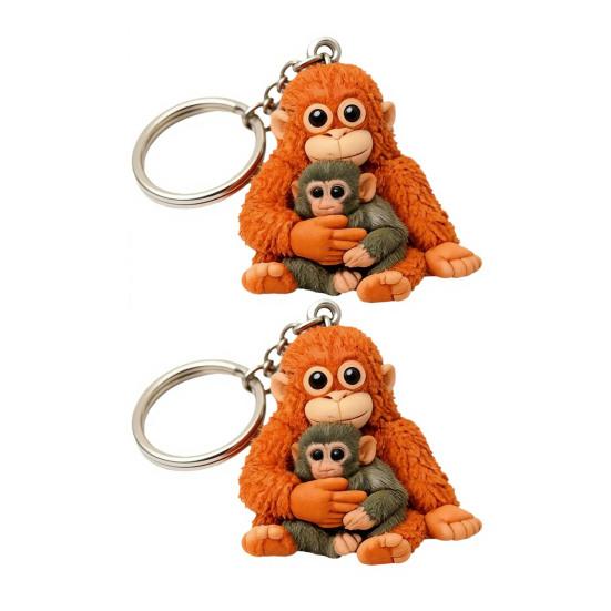 1/2Pcs Keychain Pendant Plush Monkey Charm Key Chain Keys Backpack Purse Car Bag Decoration Mini Accessory
