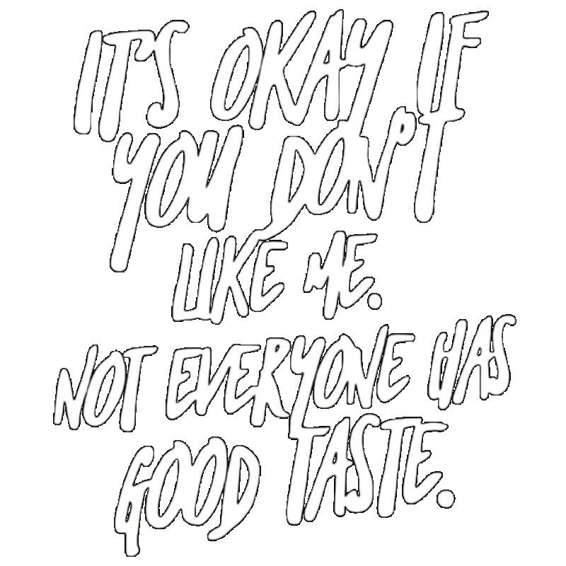 Black T-Shirt with White Text Its Okay If You Dont Like Me Not Everyone Has Good Taste Casual Wear for Men and Women
