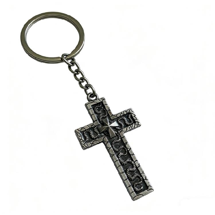 

Retro Crosses Shaped Keyring That Can Be Opened To Hide Treasures Made From Alloy Metal чёрный/серебряный
