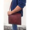 Men's (Vintage) Brown Leather Full Flap Messenger Laptop Satchel Shoulder Bag