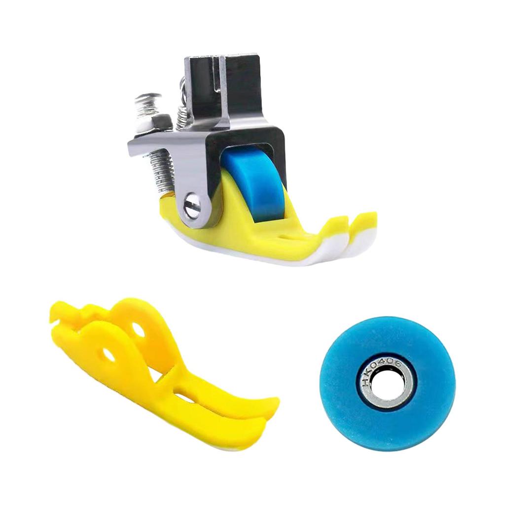 Roller Presser Foot Auxiliary for Thick and Thin Fabric Universal Rubber Wheel Presser Foot for Sewing Machine