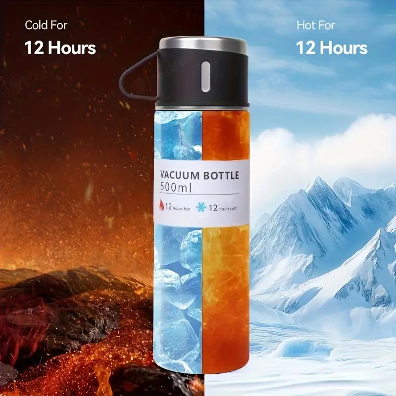 500ML Stainless Steel Thermal Water Bottle Vacuum Flask Gift Set Office Business Style Thermos Bottle Outdoor Hot Insulation Cup