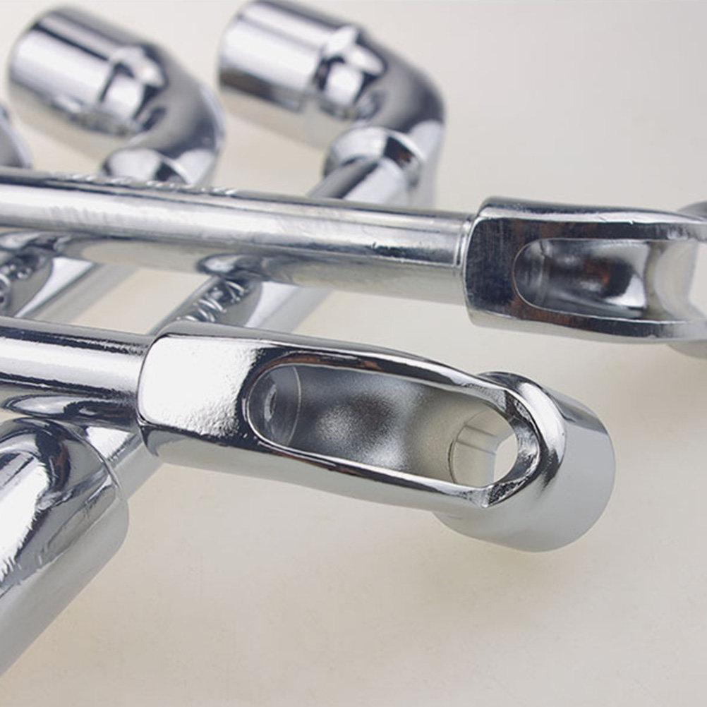 6Mm Silver Dual Heads Wrench Spanner Premium Steel Elbow Tool for Convenient Handling In Workshop Dual Head Wrench