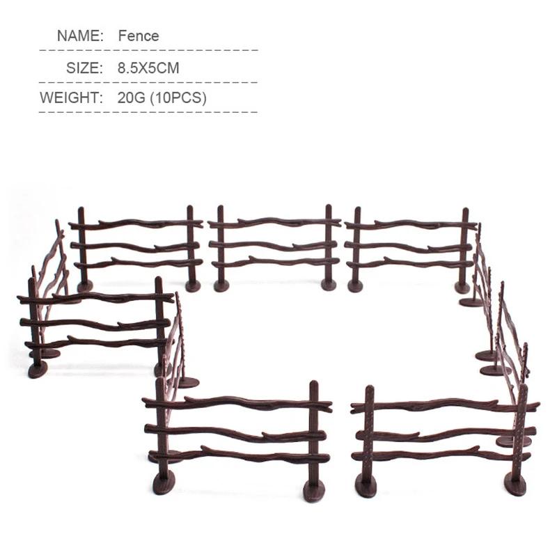 10PCS/Set Fence Decoration Model Simulation Farm Ranch DIY Sand Table Fence Accessories Static Trumpet Children Toy