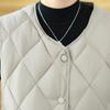 Women Autumn Winter Quilted O-neck Sleeveless Vest Single Breasted Loose Plus Size Casual Vest