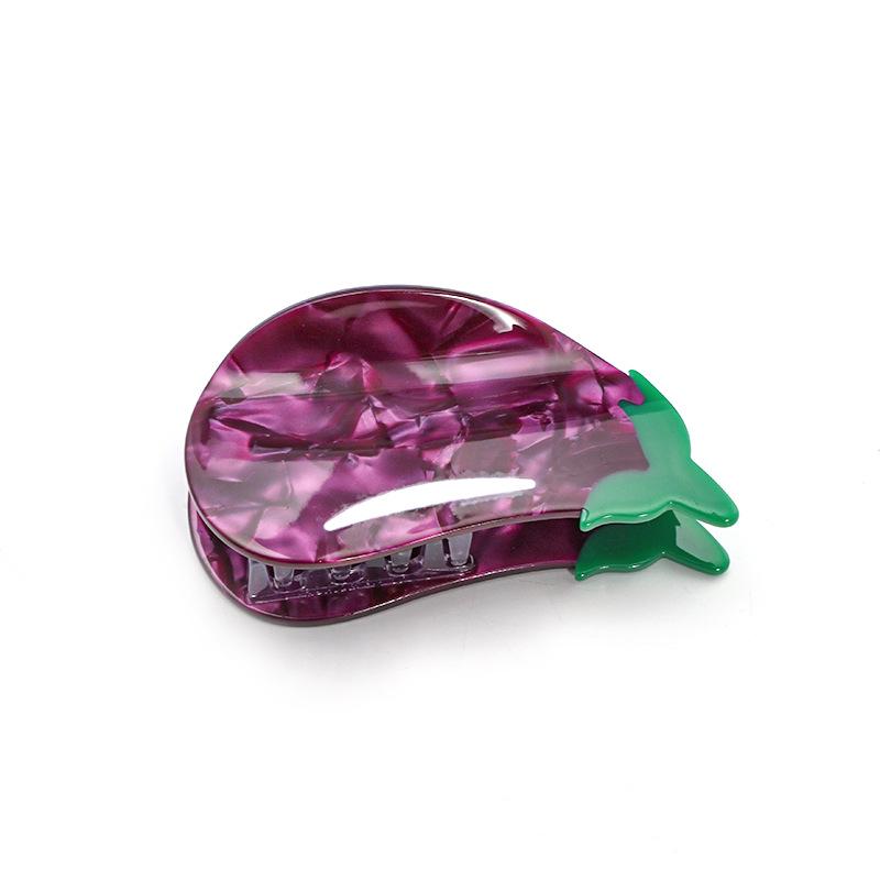 Zanbei Ya Acetate Vegetable Series Claw Clip: Trendy Ins Style Hairpin for Elegant Back of Head.